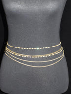 1pc Women Rhinestone Decor Layered Chain Belt shein