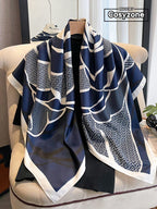 1pc Women's 90D Twill Elegant Minimalist Printed Scarf shein