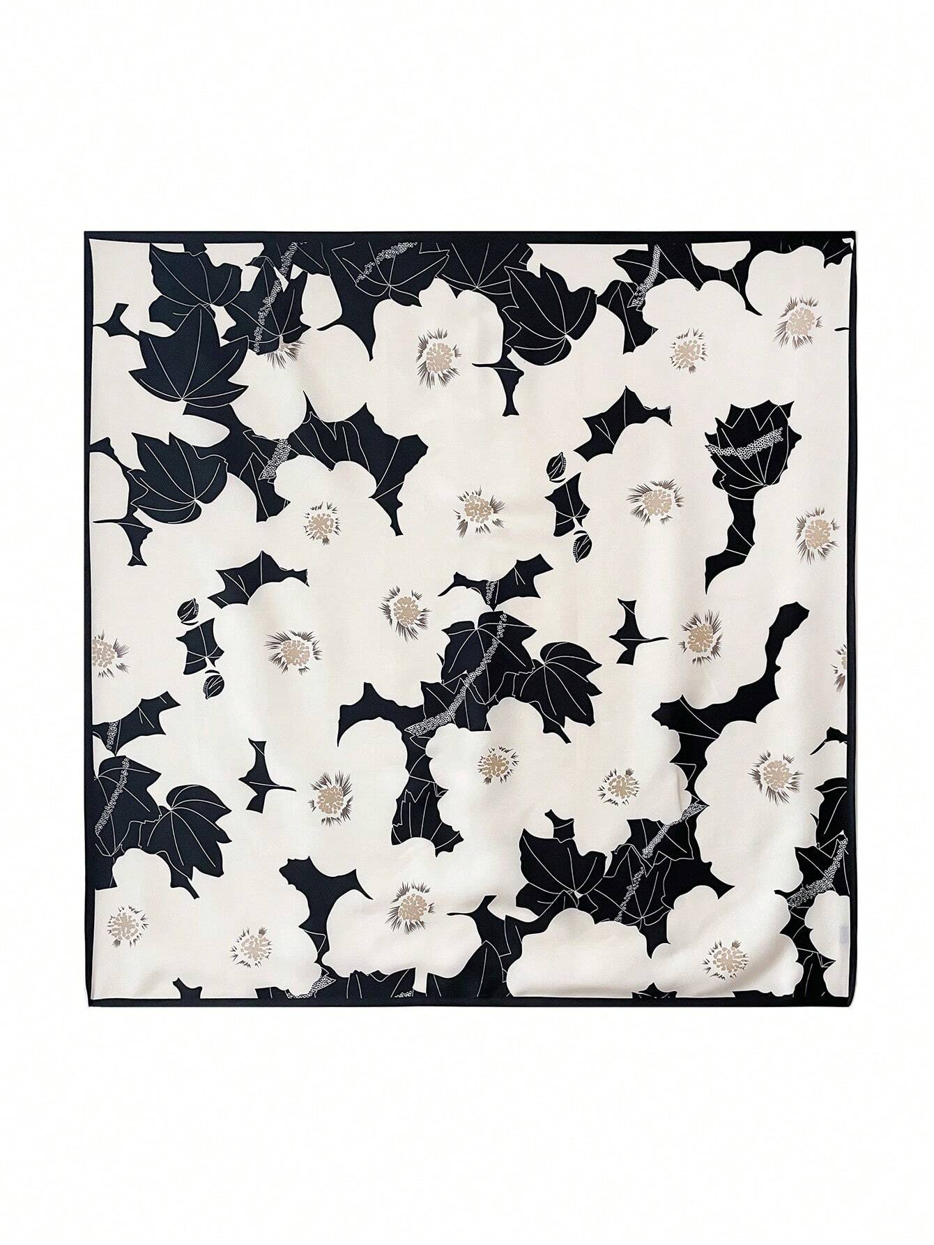 1pc Women's 90D Twill Elegant Minimalist Printed Scarf shein