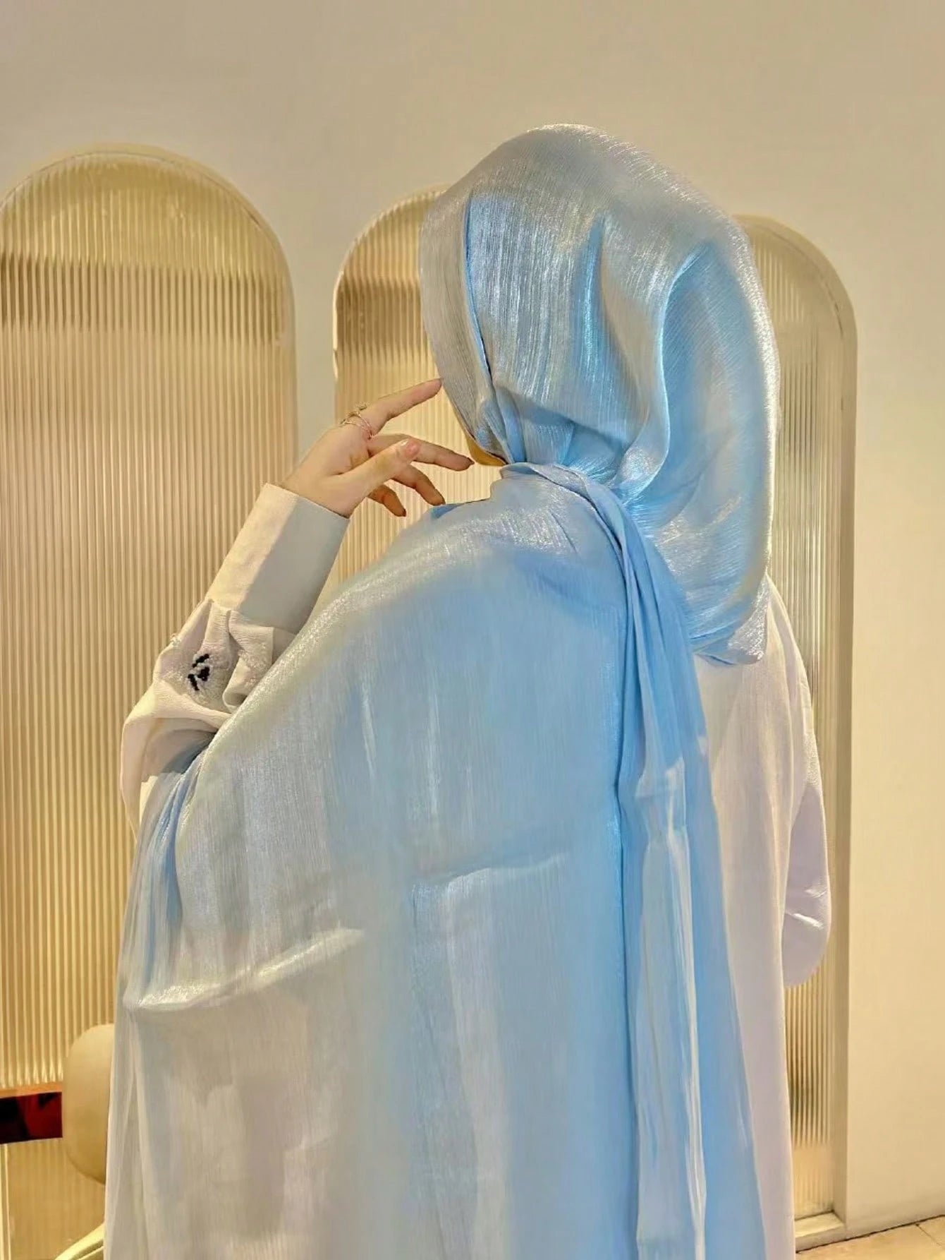 1pc Women's Basic Solid Color Silk-Like Elegant Shiny Soft Headscarf