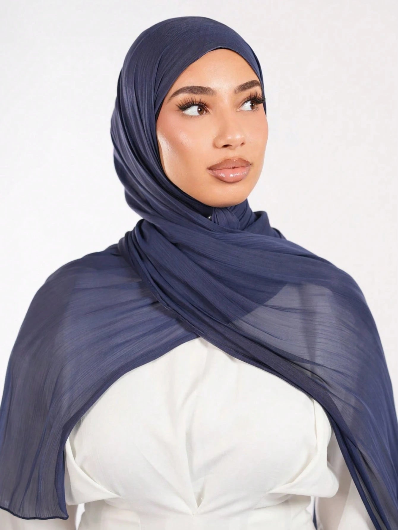 1pc Women's Basic Solid Color Silk-Like Elegant Shiny Soft Headscarf