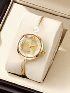 1pc Women's Delicate Bracelet Watch With 1 Large Pearl shein