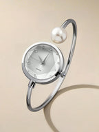 1pc Women's Delicate Bracelet Watch With 1 Large Pearl shein