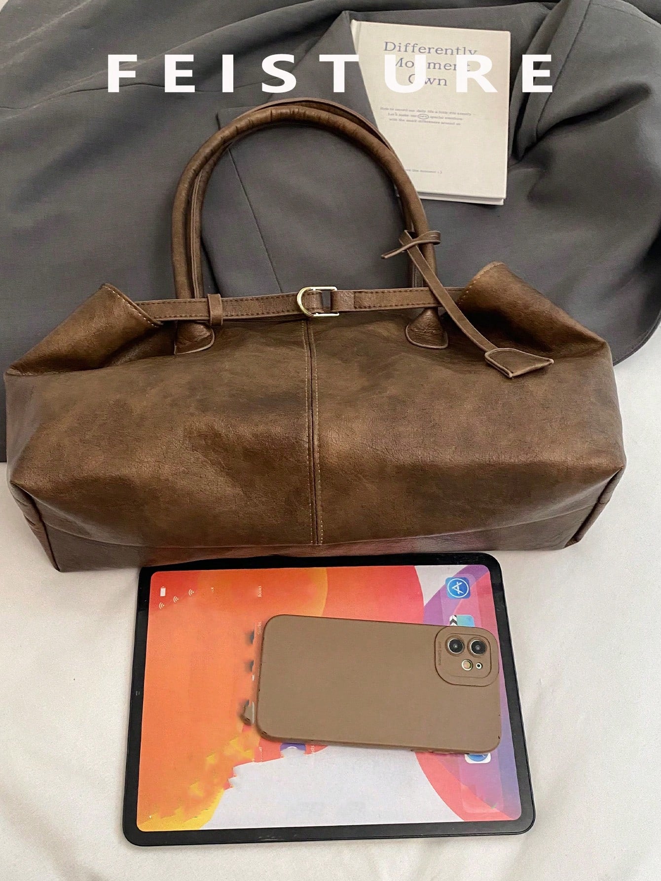 FEISTURE 1pc Spring & Summer Fashion Patchwork Denim Hand Bag shein