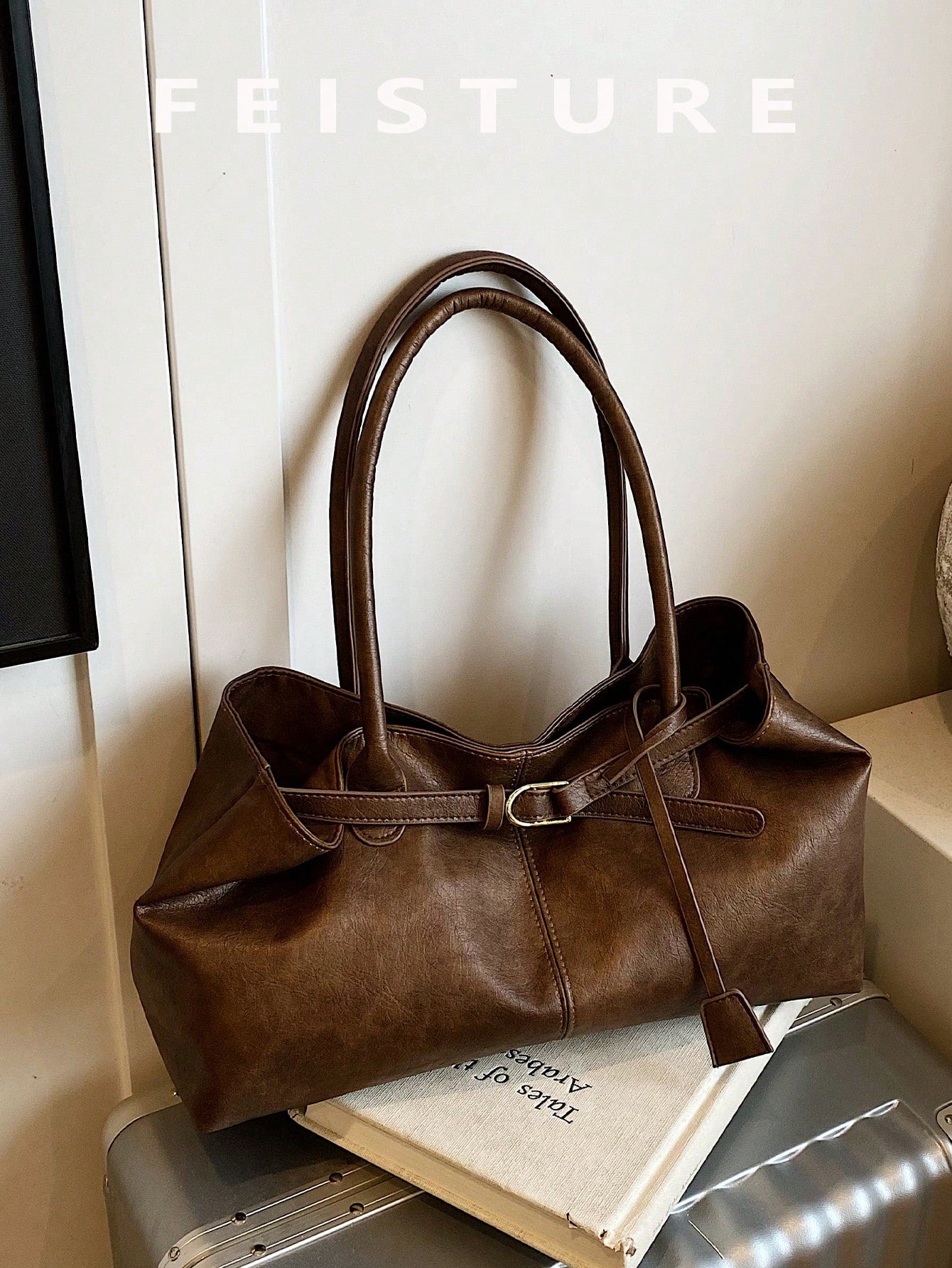 FEISTURE 1pc Spring & Summer Fashion Patchwork Denim Hand Bag shein