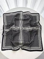 1pc Women's Luxury Elegant Fashion Polka Dot Print Silk Bandana shein