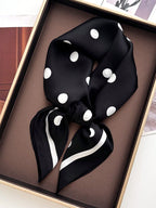 1pc Women's Luxury Elegant Fashion Polka Dot Print Silk Bandana shein