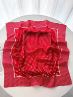 1pc Women's Luxury Elegant Fashion Polka Dot Print Silk Bandana shein