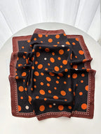 1pc Women's Luxury Elegant Fashion Polka Dot Print Silk Bandana shein