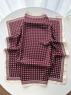 1pc Women's Luxury Elegant Fashion Polka Dot Print Silk Bandana shein
