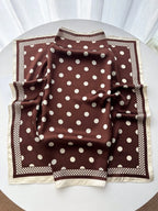 1pc Women's Luxury Elegant Fashion Polka Dot Print Silk Bandana shein