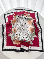 1pc Women's Luxury Elegant Fashion Polka Dot Print Silk Bandana shein