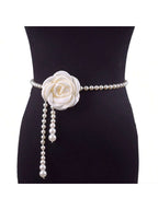 1pc Women's Multi-Color Camellia Flower Chain Belt shein