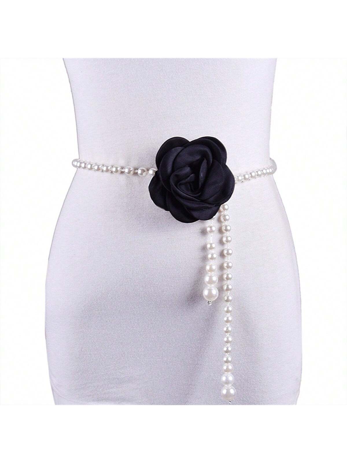 1pc Women's Multi-Color Camellia Flower Chain Belt shein