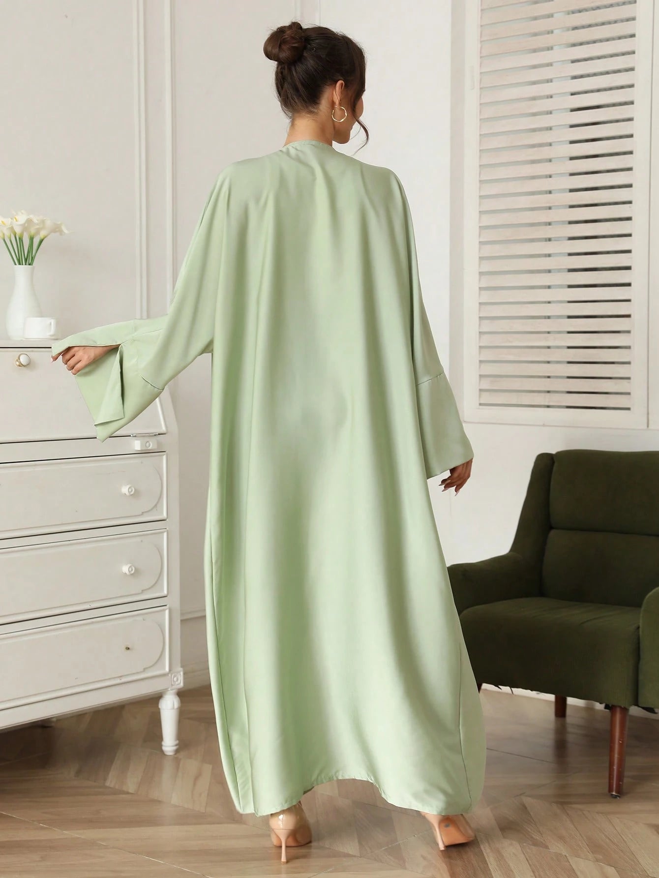 1pc Women's Satin Style Dress shein