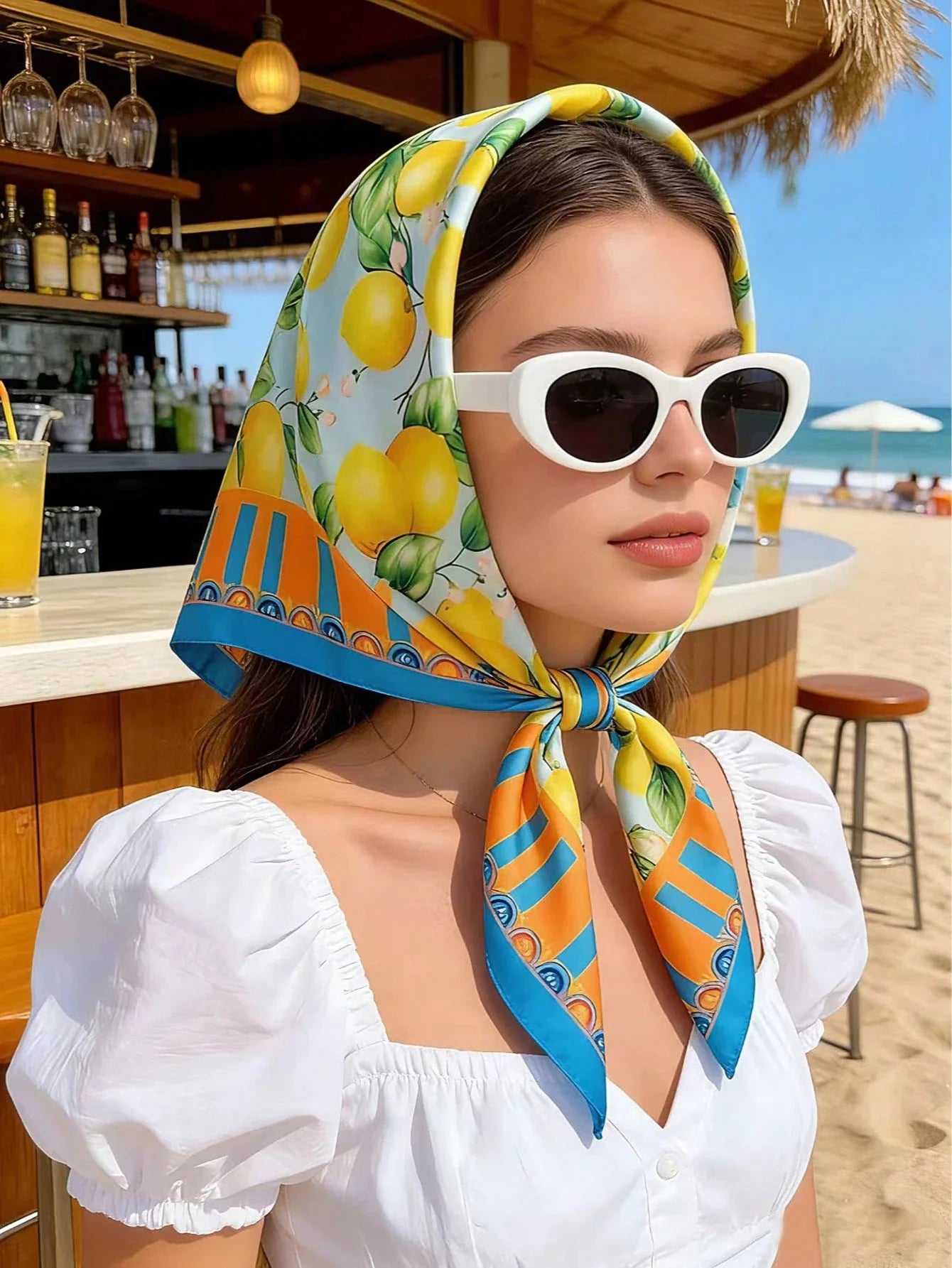 1pc Women's 70cm Spring New Arrival Silk Satin Scarf shein