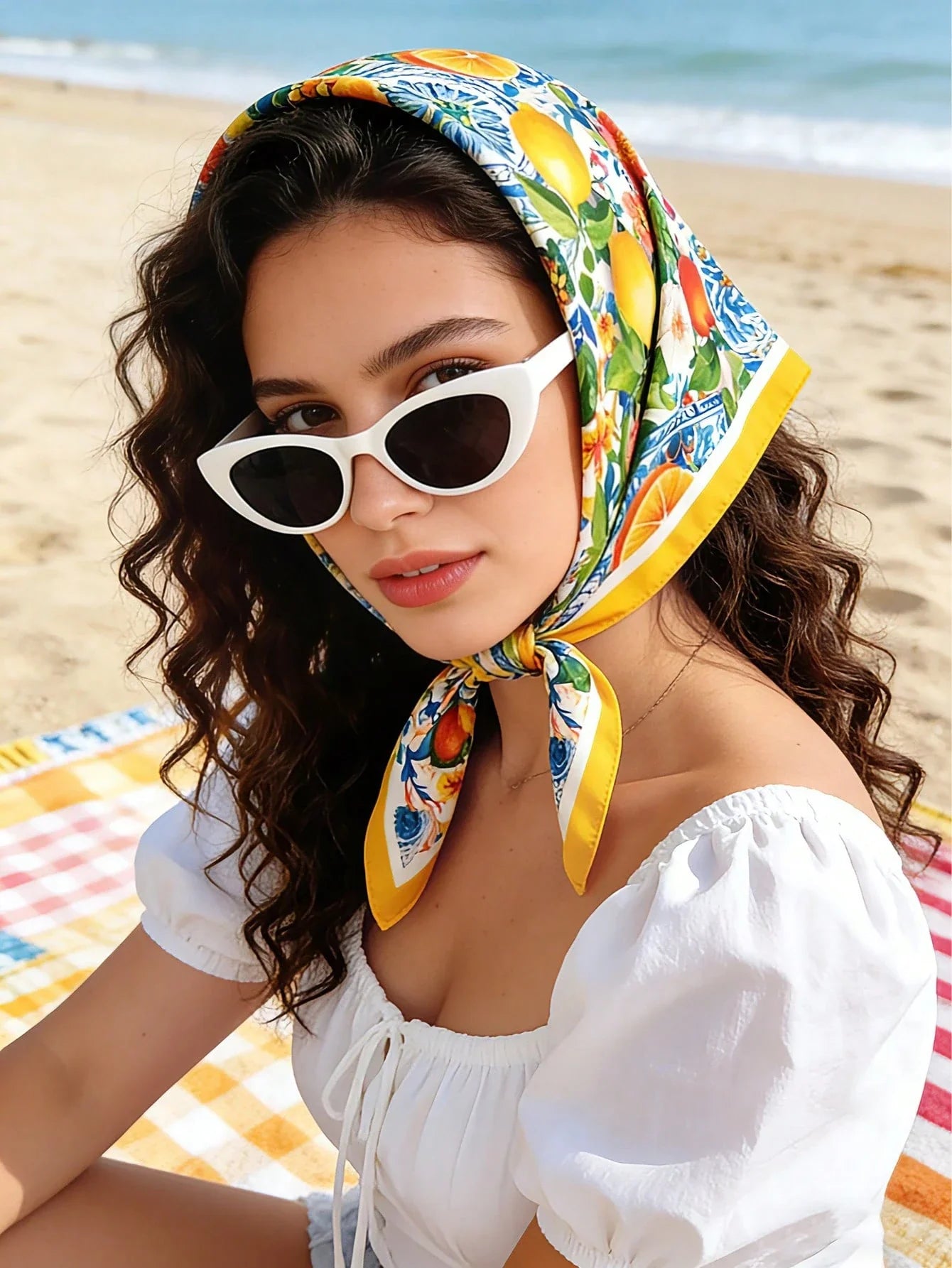 1pc Women's 70cm Spring New Arrival Silk Satin Scarf shein