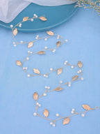 1pc Women's Wedding Leaf Shaped Alloy Faux Pearl & Detail Soft Chain Headband shein