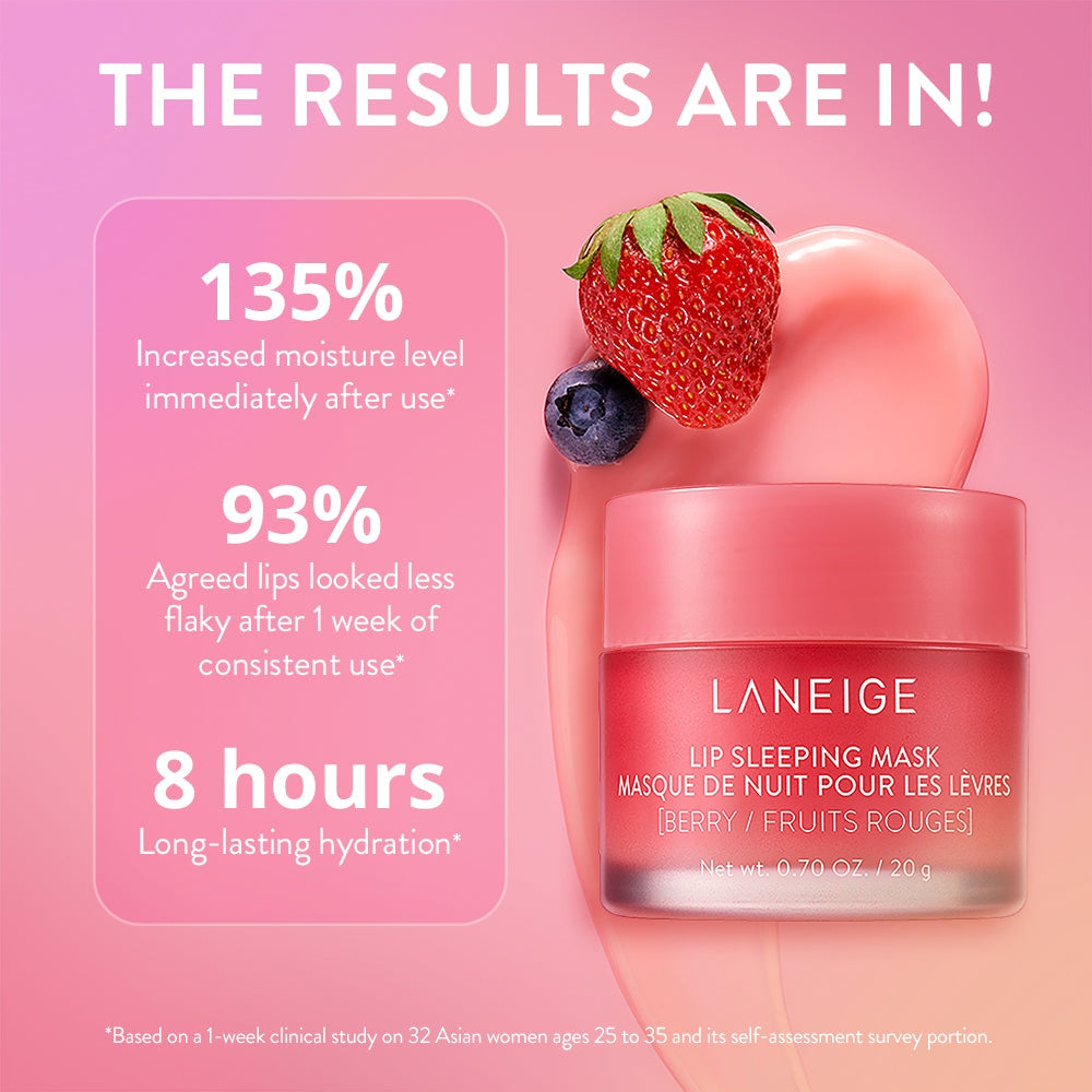 Laneige Lip Sleeping Mask Berry 0.7 Oz Nourish & Hydrate With Vitamin C Antioxidants Lip Balm Lip Cream Laneige