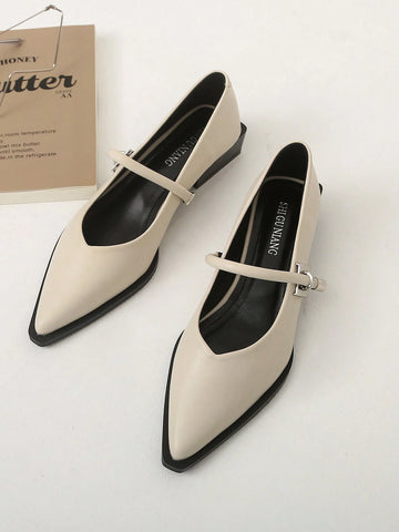 New Pointed Toe Flats Elegant Minimalist Fashion Versatile Women's Shoes