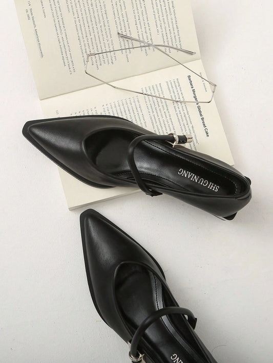 New Pointed Toe Flats Elegant Minimalist Fashion Versatile Women's Shoes