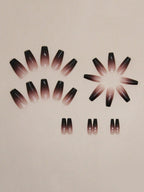24 Pieces Milky White Powder Long Gradient Ballet Nail Nail Tablets +1 Piece 24 Jelly Glue +1 Rub St shein