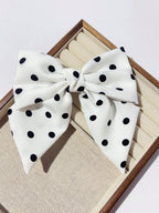 1pc Korean Style Handmade Polka Dot Bow Scrunchie shein