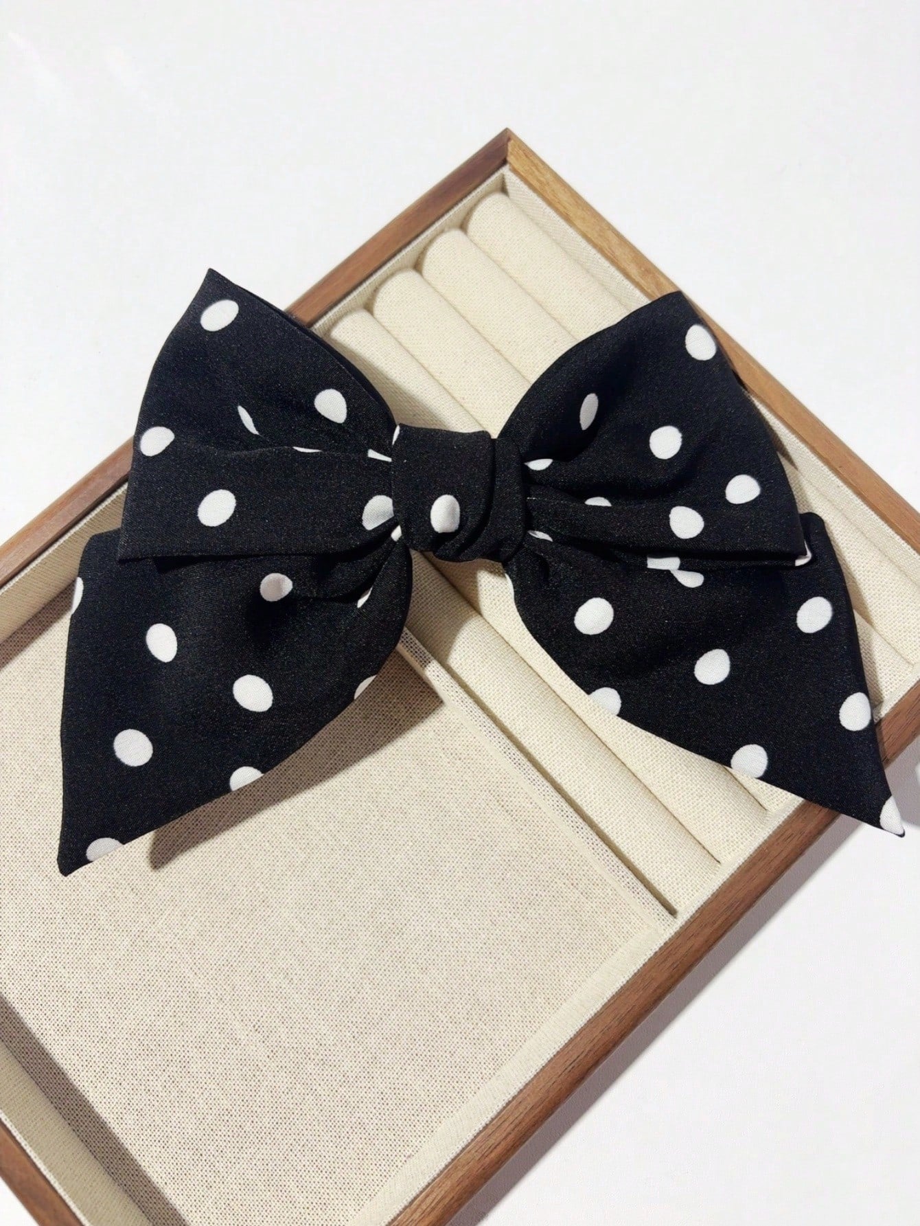 1pc Korean Style Handmade Polka Dot Bow Scrunchie shein