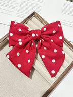 1pc Korean Style Handmade Polka Dot Bow Scrunchie shein