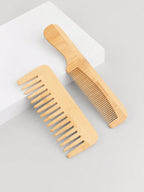 2pcs Bamboo Wooden Combs shein