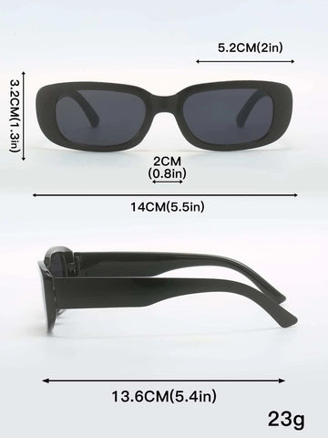 2pcs Women's Frame Square Beach Sunshade Fashionable Sunglasses shein