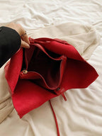 2pcs Fashionable Casual Style Solid Color With Inner Purse Large Capacity Top Handle Tote Bag shein