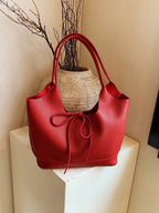 2pcs Fashionable Casual Style Solid Color With Inner Purse Large Capacity Top Handle Tote Bag shein