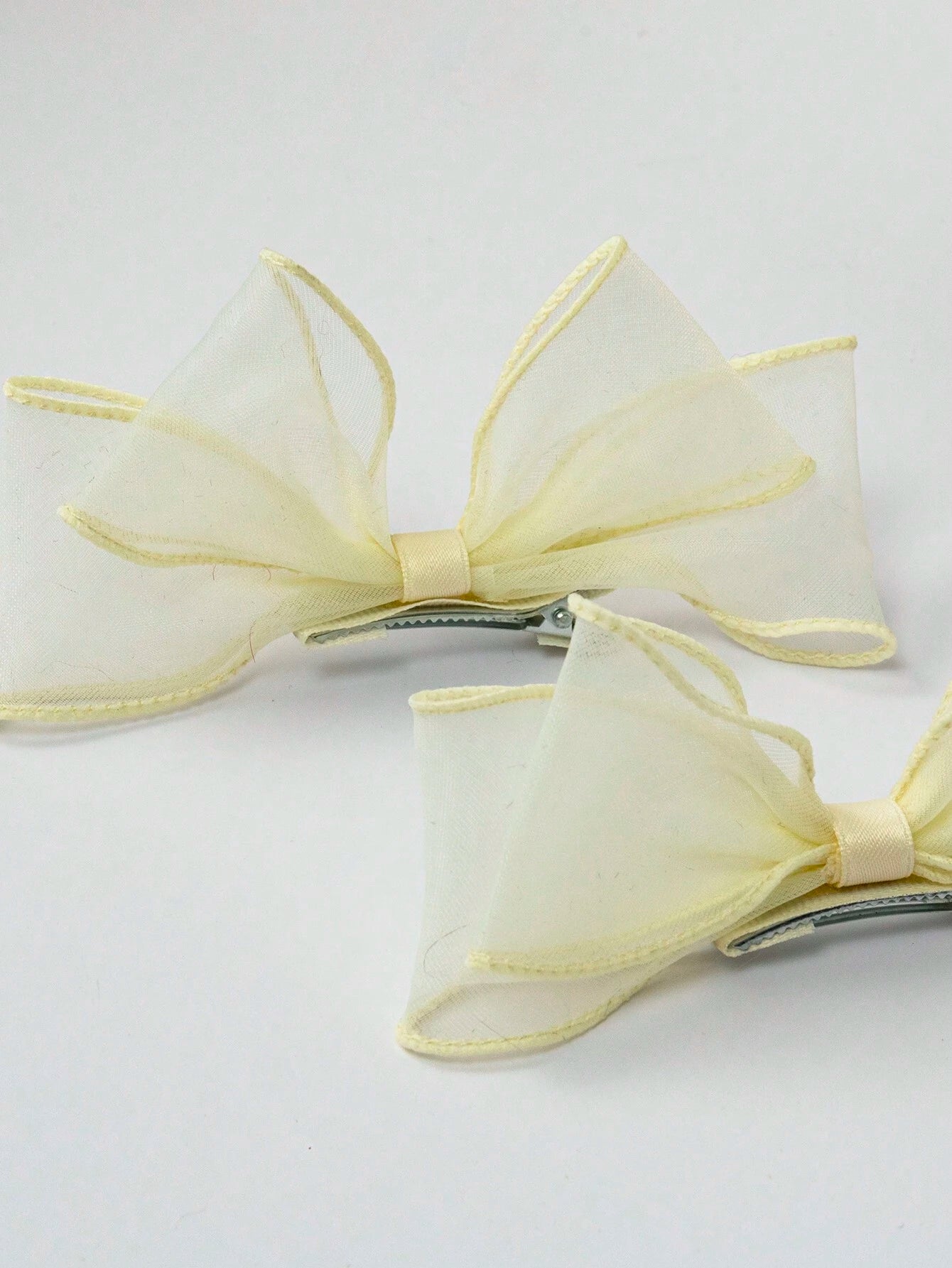 2pcs pack Mesh Bowknot Hair Clips For Women shein