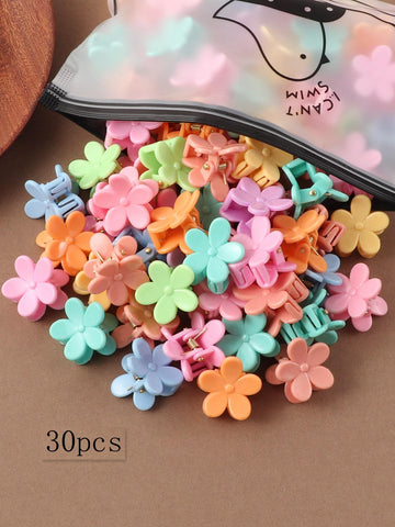 30pcs Medium Size Mixed Color Square Hair Claw Clips shein