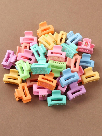 30pcs Medium Size Mixed Color Square Hair Claw Clips shein