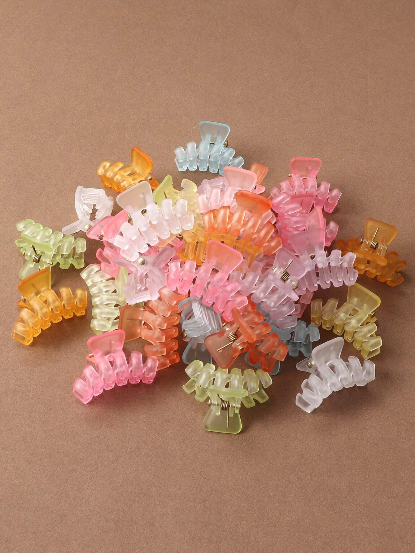 30pcs Medium Size Mixed Color Square Hair Claw Clips shein