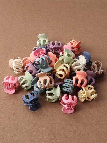 30pcs Medium Size Mixed Color Square Hair Claw Clips shein