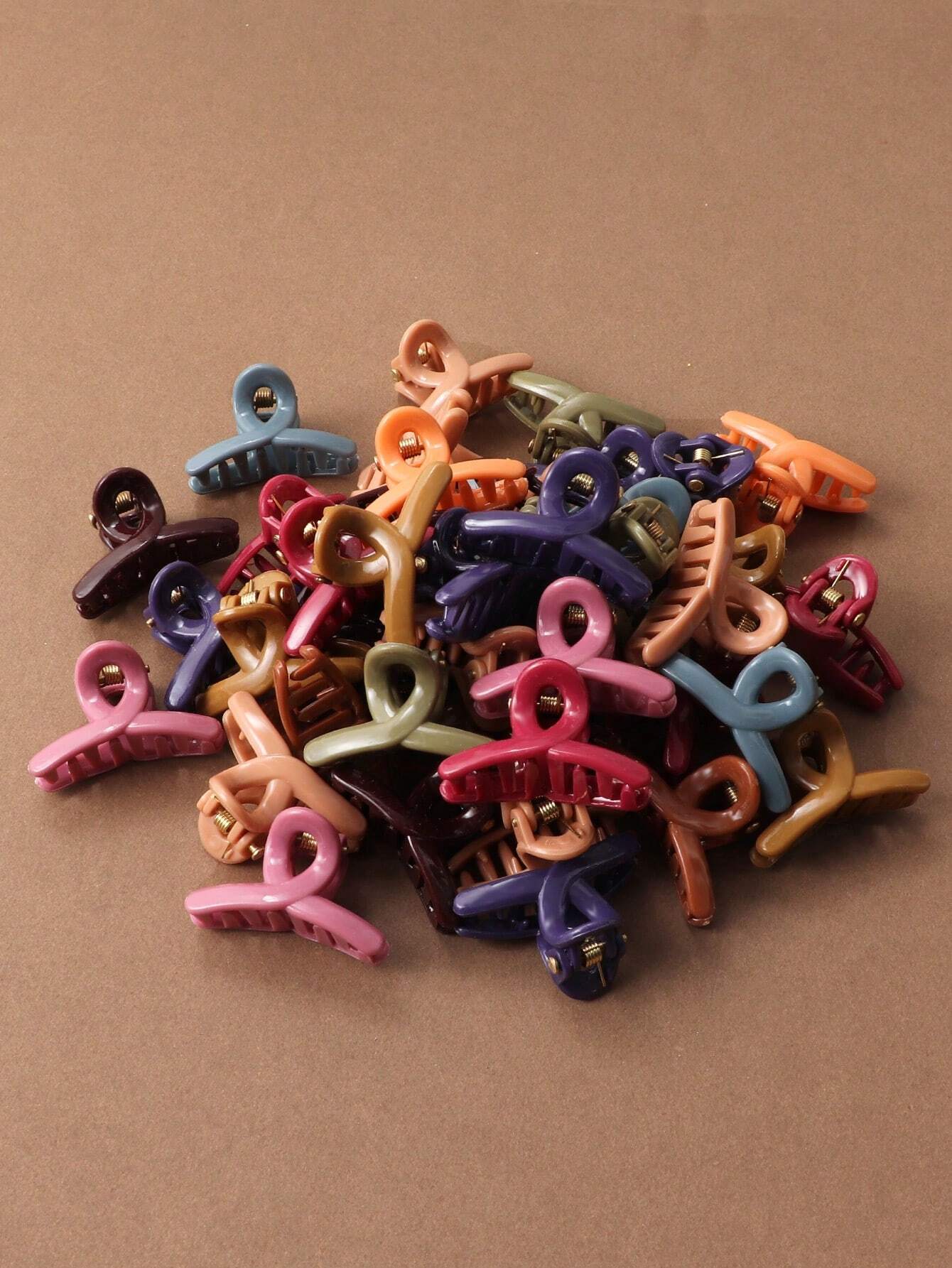 30pcs Medium Size Mixed Color Square Hair Claw Clips shein