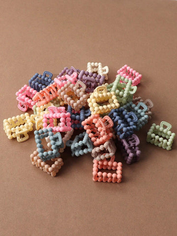 30pcs Medium Size Mixed Color Square Hair Claw Clips shein