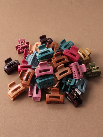 30pcs Medium Size Mixed Color Square Hair Claw Clips shein