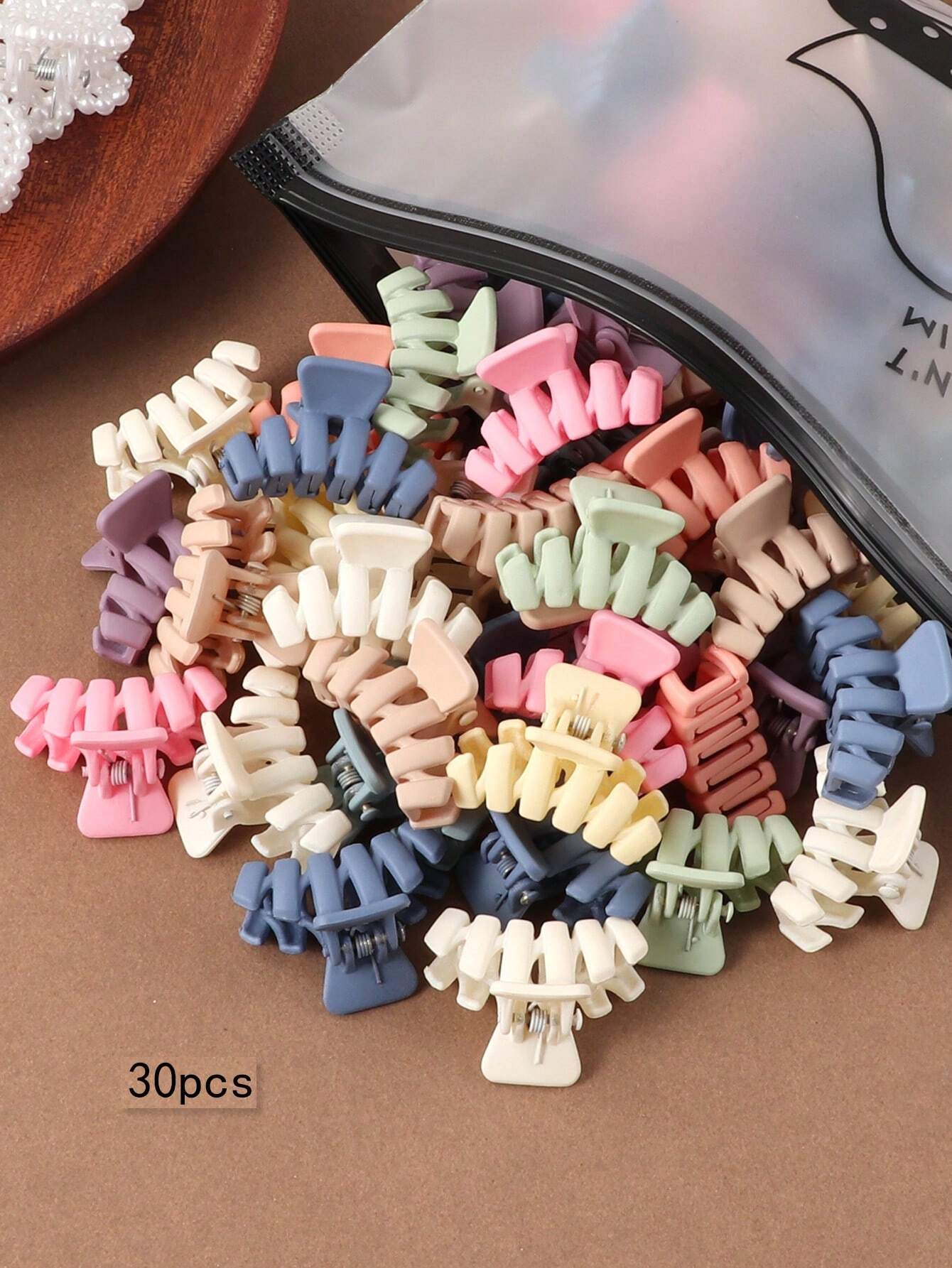 30pcs Medium Size Mixed Color Square Hair Claw Clips shein