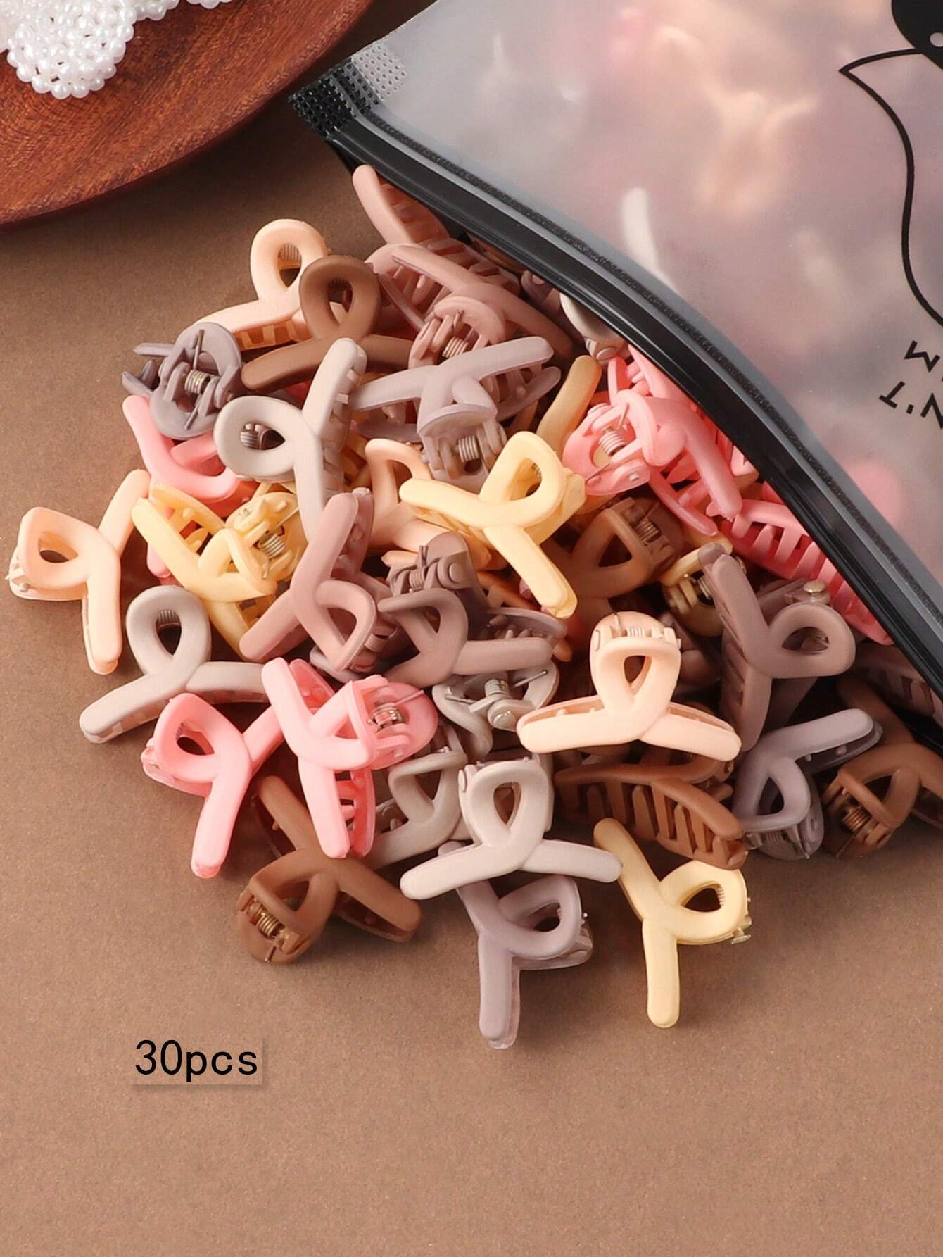 30pcs Medium Size Mixed Color Square Hair Claw Clips shein