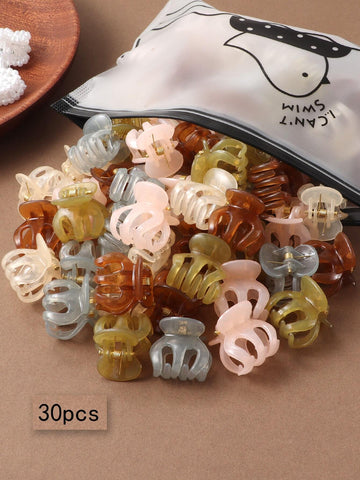 30pcs Medium Size Mixed Color Square Hair Claw Clips shein