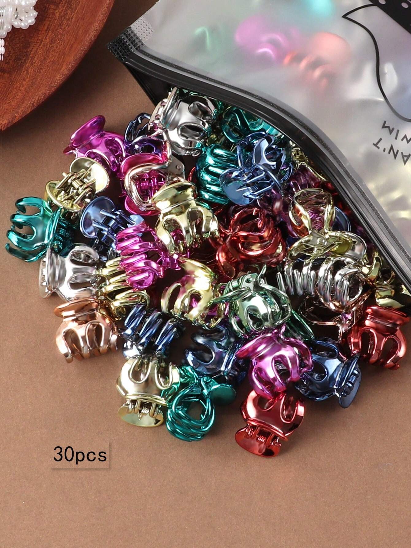 30pcs Medium Size Mixed Color Square Hair Claw Clips shein