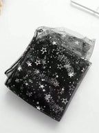 3 Pairs Sheer Mesh Sparkle Star Mid-Calf Stockings With No Heel