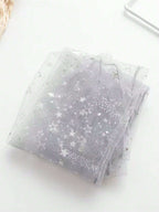 3 Pairs Sheer Mesh Sparkle Star Mid-Calf Stockings With No Heel