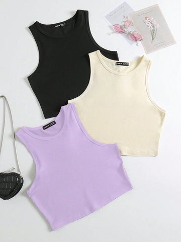 3pack Solid Tank Top shein