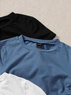 3pcs Drawstring Ruched Side Tee Shein