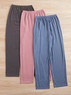 3pcs Tie Waist Lounge Pants shein